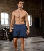 SILKWORLD 2-3 Pack Men's 2 in 1 Running Shorts Quick Dry Athletic Grym Workout Compression Shorts with Zipper Pockets - Image 5