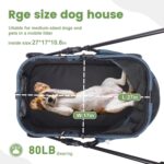 20% Larger Capacity Dog Stroller, Wedyvko Pet Strolling for Medium Dogs w/Dog Poop Bags & Dispenser, Storage Pouch, Zipperless, Entry in/Out Easy, Cat Stroller Universal (Navy Bule) - Image 4