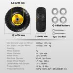 (2-Pack) BIG RED 10'' Solid Rubber Tires and Wheels, 4.10/3.50-4" Flat Free Tubeless with 5/8" Axle Bore Hole Bearings, 2.17"Offset Hub, For Truck,Wheelbarrow, Utility Cart, Dolly, Garden - Image 7