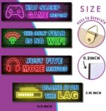 4 Pcs Printed Neon Gaming Posters, Teen Boys Room Decorations, gamer wall art Decor for bedroom Wooden - Image 3