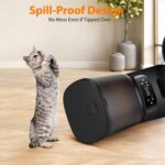 Automatic Cat Feeders for Two Cats, 5L/20 Cups Double Automatic Cat Food Dispenser with 2 Stainless Bowls, Timer Setting 20 Portions 6 Meals Per Day, 10s Meal Call, Pet Feeder for Dog (Black) - Image 8