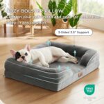Bedsure Orthopedic Dog Bed Medium Size Dogs - Washable Medium Dog Cat Bed Waterproof, Comfort Pet Couch Sofa with Washable Removable Cover, Pets Bed with Nonskid Bottom, Grey, 28" - Image 5