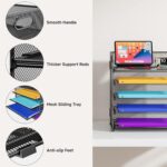 5 Tier Paper Organizer with Handle, Metal Mesh Desk Organizer File Folder Paper Letter Tray Desktop Document Sorter for Classroom, School, Office Accessories Organization and Storage - Black - Image 4