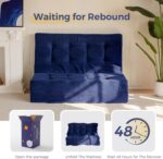 MAXYOYO Tri-Fold Mattress, 6 Inch Tufted Folding Mattress Full Foam Bed, Foldable Floor Mattress Guest Bed Mattress Topper Portable Camping Sleeping Bed with Corded Fabric, Navy, 53"x75" - Image 8