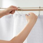 H HALSTON White Fabric Shower Curtain Hotel-Style Bathroom Decor, Water-Repellent, Machine Washable, 72x72 Inches, Elegant Spa-Inspired Look, Minimalist Modern Design - Image 3