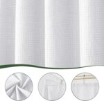 H HALSTON White Fabric Shower Curtain Hotel-Style Bathroom Decor, Water-Repellent, Machine Washable, 72x72 Inches, Elegant Spa-Inspired Look, Minimalist Modern Design - Image 4