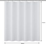 H HALSTON White Fabric Shower Curtain Hotel-Style Bathroom Decor, Water-Repellent, Machine Washable, 72x72 Inches, Elegant Spa-Inspired Look, Minimalist Modern Design - Image 9