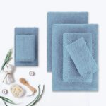 CASA COPENHAGEN Popcorn 6 Pieces Towel Set- Dusty Blue, 600 GSM 2 Bath Towel 2 Hand Towel 2 Washcloth, Designed in Denmark Made of Soft Egyptian Cotton for Bathroom, Kitchen & Shower - Image 4