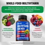 Multivitamin for Men - B-Complex | Whole Foods & Enzymes - Energy, Focus & Brain | Men's Health Complex - 46in1 Mens Multivitamin - Bioavailable & Gentle on Stomach - Made in USA - 90 Capsules, 1/Day - Image 4