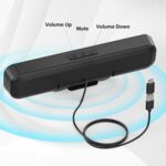 Computer Speakers for Desktop Pc, Monitor Speakers for Laptop,Pc Speakers with Loud Sound,Volume Control Easily Clamps to Monitors(USB-C to USB Adapter Included) (Black) - Image 5
