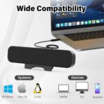 Computer Speakers for Desktop Pc, Monitor Speakers for Laptop,Pc Speakers with Loud Sound,Volume Control Easily Clamps to Monitors(USB-C to USB Adapter Included) (Black) - Image 6