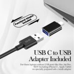 Computer Speakers for Desktop Pc, Monitor Speakers for Laptop,Pc Speakers with Loud Sound,Volume Control Easily Clamps to Monitors(USB-C to USB Adapter Included) (Black) - Image 8