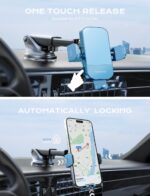 CHGeek Wireless Car Charger, 15W Fast Charging Auto Clamping Car Charger Phone Mount Phone Holder fit for iPhone 15 14 13 12 11 Pro Max Xs, Samsung Galaxy S25 Ultra S24 S23 S22, S21, S20, Cyan - Image 5
