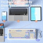 AULA S99 Pro Keyboard, Cute Creamy Gaming Keyboard with Number Pad Smart Screen, Tri-Mode Bluetooth/2.4G/USB-C Computer Keyboards, Media Knob Custom RGB Backlit Feel for MAC Xbox PC Gamer - Purple - Image 4