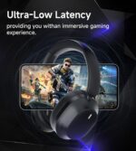 King Lucky B900 Hybrid Active Noise Cancelling Headphones, Wireless Over Ear Headphones, Bluetooth 5.4, Hi-Res Audio, Deep Bass, Comfortable Fit, with Mic, for Commuting, Travel, Home, Work, Black - Image 8