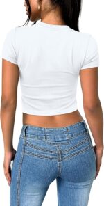 SAMPEEL Crop Tops for Women Summer Trendy Tight Tshirts 2024 Slim Fit - Image 6