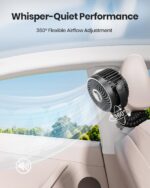 Stroller Fan, 4000mAh Portable Battery Operated Smal Clip on Fan, 4 Speed Rechargeable Mini Personal Cooling, Travel for Baby Car Seat Crib(Black) - Image 4