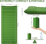 Camping Sleeping Pad, Extra Thick 5 Inch Camping Mat with Pillow Built-in Foot Pump Inflatable Sleeping Pads Compact for Camping Backpacking Hiking Traveling Tent（Green） - Image 8