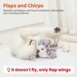 Potaroma Cat Toys Flapping Bird (No Flying), Lifelike Sandpiper Chirp Tweet, Rechargeable Touch Activated Kitten Toy Interactive Cat Exercise Toys for All Breeds Cat Kicker Catnip Toys 4.0" - Image 3