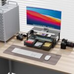 gianotter Computer Monitor Stand Riser, Desk Organizers and Accessories with Drawer, Office Desk Accessories & Workspace Desktop Organizers Storage for Classroom Office Supplies (Black) - Image 3