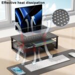 gianotter Computer Monitor Stand Riser, Desk Organizers and Accessories with Drawer, Office Desk Accessories & Workspace Desktop Organizers Storage for Classroom Office Supplies (Black) - Image 4