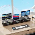 gianotter Computer Monitor Stand Riser, Desk Organizers and Accessories with Drawer, Office Desk Accessories & Workspace Desktop Organizers Storage for Classroom Office Supplies (Black) - Image 7