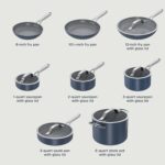 Ninja Ceramic Pro 14Pc Cookware Set, NonStick Pots & Pans Set, PTFE Free, Stainless Steel Handles, Stove to Oven Safe, All Stovetops & Induction Compatible, Midnight Blue, CW39014MM - Image 12