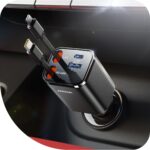 [2025 Ultra-Compact] 84W Retractable Car Charger, [Upgrade PD 45W] Car Charger USB C for iPhone 16 Pro Fast Charging, Car Accessories, Travel Essentials Gifts for Women Men, for iPhone 16 15 14 13 12 - Image 2