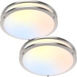 36W LED Ceiling Lights for Bedroom Kitchen, 3600lm Super Bright, Dimmable Flush Mount Light Fixtures 6500K/5000K/4000K/3000K/2700K Adjusted Modern Lamps 2PACK, 13 Inch, Nickle - Image 2