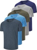 5 Pack Men's Dry Fit T Shirts Athletic Running Gym Workout Short Sleeve Tee Shirts for Men - Image 2