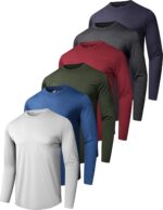 6 Pack Men's Quick Dry Long Sleeve Shirts UPF 50+ UV Sun Protection SPF Shirt Moisture Wicking T-Shirt for Casual Workout - Image 2
