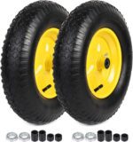 AR-PRO (2-PACK) 4.80/4.00-8" Tire and Wheel, 16" Pneumatic Tire Wheels with 3/4" Bearings and 3" Centered Hub for Wheelbarrow, Hand Truck, Garden Carts, Yard Wagon Dump Cart (Extra 5/8" Bearings) - Image 2