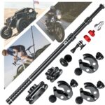 Aluminum Alloy Motorcycle Camera Mount Kit for GoPro Insta360 DJI, 360° Rotating Heavy-Duty Bike Handlebar Anti-Theft Clamp Mount with Extendable Selfie Stick for Motorcycle Bike ATV UTV - Image 2