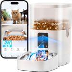 Automatic Cat Feeder with Dual Cameras, 2K HD Video with Night Vision, 5G WiFi Timed Pet Food Dispenser for Cat & Small Dog, 2-Way Audio, Easy APP Control, AI Pet Capture & Remain Food Record - Image 2