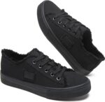 BENPAO Women's White Canvas Shoes Black Canvas Fashion Sneakers for Women Comfortable Casual Tennis Shoes Low Top Walking Shoes - Image 2