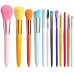 BS-MALL Children Makeup Brushes Colorful 12 Pcs Makeup Brush Set Foudation Concealer Blush Eyeshadow Brush - Image 2