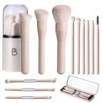 BS-MALL Makeup Brush Set Travel Mini Makeup Brushes Synthetic Kabuki Brush Set Foundation Powder Blending Concealer Eye shadows Blush Cosmetics Brushes with Organizer Holder& 3 Mini Eyeshadow Brush - Image 2