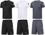 BUYJYA Men's Workout Clothes Athletic Shorts Shirt Set 3 Pack Basketball Football Training Running Gym Christmas gifts - Image 2