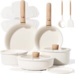 CAROTE 17pcs Pots and Pans Non Stick, Cookware Sets Detachable Handle, Induction Kitchen Pots and Pans,NonStick Cooking Set, Oven/Dishwasher/Fridge Safe, Space Saving - Image 2