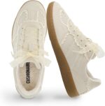 CUSHIONAIRE Belinda Women’s Lace Detail Casual Sneakers – Elegant Ribbon Lace-Up Shoes with Memory Foam - Image 2