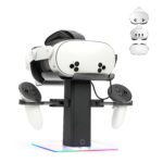 Charging Dock for Meta Quest 3S/Quest 3/Quest 2 Accessories,Quest 3S Charging Dock Adjustable Quick Charging Stand, Bottom LED Light & Non-Slip Mat - Image 2