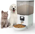 Ciays Automatic Cat Feeder, 5.6L, Control 4 Meals Per Day, Pet Dry Food Dispenser, Dual Power Supply & Voice Recorder, White - Image 2