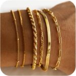 DEARMAY Dainty Silver Bracelets for Women Trendy, 925 Sterling Silver Jewelry Set for Women Bracelets for Women Paperclip Box Herringbone Figaro Rope Chain Bracelet Fashion Pack Gifts for Women - Image 2