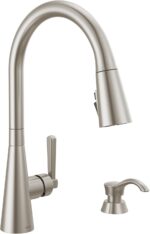 Delta Boyd Brushed Nickel Kitchen Faucet with Pull Down Sprayer and Soap Dispenser, Modern Single Hole Kitchen Sink Faucet, Single Handle, SpotShield Stainless 19893Z-SPSD-DST - Image 2
