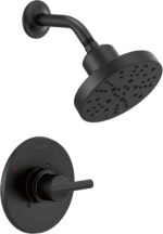 Delta Nicoli 14 Series H2Okinetic Shower Faucet Set, Matte Black Shower Head and Handle Set, Valve Trim Kit, Matte Black 142749-BL (Shower Valve Included) - Image 2
