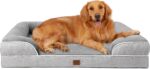 EHEYCIGA Orthopedic Dog Beds for Extra Large Dogs 44x32Inch, Waterproof Memory Foam XL Pet Bed with Sides, Non-Slip and Egg-Crate Foam Big Dog Couch Bed with Washable Removable Cover, Grey - Image 2