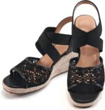 FUDYNMALC Sandals for Women Wedge Heels: Summer Dressy Platform Espadrilles Wedges - Comfortable Square Open Toe Wedding Shoes 2025 - Image 2