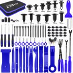 GOOACC 238Pcs Trim Removal Tool, Auto Push Pin Bumper Retainer Clip Set Fastener Terminal Remover Tool Adhesive Cable Clips Pry Kit Car Panel Radio Removal Auto Clip Pliers (GRC-207) - Image 2