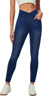 IUGA Stretchy High Waisted Jeans for Women Jeggings Tummy Control Skinny Pull on Jeans with Pockets Trendy - Image 2