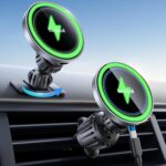 Lamicall 15W Wireless Car Mount Charger - [3-in-1 Upgraded Intelligent Chip] 360° Wireless Car Phone Holder Vent Dashboard Magnetic Car Charger for iPhone 16 Pro Max Silver - Image 2